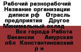 Рабочий-разнорабочий › Название организации ­ диписи.рф › Отрасль предприятия ­ Другое › Минимальный оклад ­ 18 000 - Все города Работа » Вакансии   . Амурская обл.,Константиновский р-н